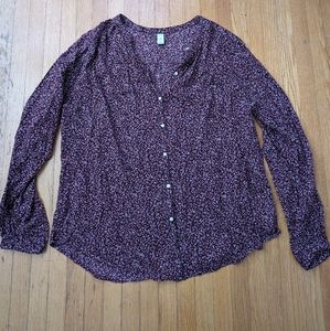 Burgundy & white, Old Navy long sleeve blouse